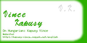 vince kapusy business card